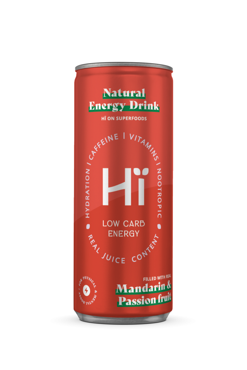 Hi Mandarin / Passionfruit packaging